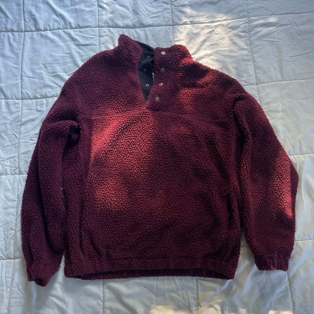 Weatherproof Men's Maroon Zip Up Sweater
